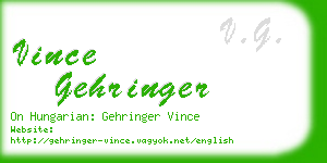 vince gehringer business card